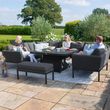 Maze Pulse Charcoal U Shape Rising Table Corner Garden Dining Sofa Set with Bench