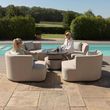 Maze Snug Lifestyle Suite Oatmeal Sofa Garden Daybeds with Rising Table