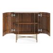 Harvard 65cm Mini 2 Door Fluted Curved Sideboard with White Marble Top