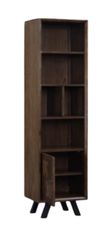 Nevada Parquet Style Wooden Narrow Bookcase with Cupboard
