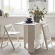 Gatan Gateleg White 2 Seater Dining Set with 2 Chairs