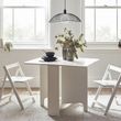 Gatan Gateleg White 2 Seater Dining Set with 2 Chairs
