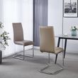 Roma Beige Faux Leather Dining Chair and Chrome Cantilever Base