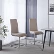 Roma Beige Faux Leather Dining Chair and Chrome Cantilever Base