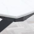 Arctic 6-8 Seater White Ceramic Swivel Top Extending Dining Table with Black Cross Base - 140cm-200cm