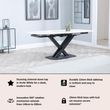 Arctic 6-8 Seater White Ceramic Swivel Top Extending Dining Table with Black Cross Base - 140cm-200cm