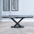 Arctic 6-8 Seater Black Ceramic Swivel Top Extending Dining Table with Cross Base - 140cm-200cm