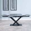Arctic 6-8 Seater Black Ceramic Swivel Top Extending Dining Table with Cross Base - 140cm-200cm