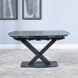 Arctic 6-8 Seater Black Ceramic Swivel Top Extending Dining Table with Cross Base - 140cm-200cm