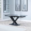 Arctic 6-8 Seater Black Ceramic Swivel Top Extending Dining Table with Cross Base - 140cm-200cm