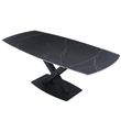 Arctic 6-8 Seater Black Ceramic Swivel Top Extending Dining Table with Cross Base - 140cm-200cm