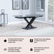 Arctic 6-8 Seater Black Ceramic Swivel Top Extending Dining Table with Cross Base - 140cm-200cm