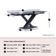 Arctic 6-8 Seater Black Ceramic Swivel Top Extending Dining Table with Cross Base - 140cm-200cm