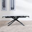 Apollo 6-8 Seater White Ceramic Extending Dining Table with Black Base - 160cm-220cm