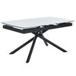 Apollo 6-8 Seater White Ceramic Extending Dining Table with Black Base - 160cm-220cm
