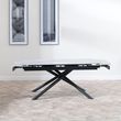 Apollo 6-8 Seater Grey Ceramic Extending Dining Table with Black Base - 160cm-220cm