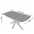 Bari 6-8 Seater White Ceramic Extending Dining Table with Black Star Base - 140cm-180cm