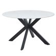 Novara 4 Seater White Ceramic Round Dining Table with Black Star Base - 130cm