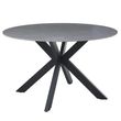 Novara 4 Seater Grey Ceramic Round Dining Table with Black Star Base - 130cm