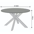 Novara 4 Seater Grey Ceramic Round Dining Table with Black Star Base - 130cm
