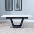 Alpha 6-8 Seater White Ceramic Extending Dining Table with Black Base - 140cm-180cm