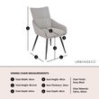 Ace Grey Fabric Swivel Dining Chair with Black Legs