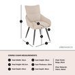 Ace Beige Fabric Swivel Dining Chair with Black Legs