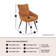 Ace Orange Fabric Swivel Dining Chair with Black Legs