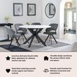 Ion Dark Grey Velvet Fabric Swivel Dining Chair with Black Legs