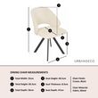 Ion Cream Boucle Teddy Fabric Swivel Dining Chair with Black Legs