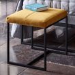 Clearance - Gillmore Space Federico Mustard Velvet Small Upholstered Stool with Black Metal Frame - FSS12618