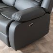 London Grey Leather 2 Seater Recliner Sofa