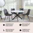 Corona Dining Chairs in Grey Colour Fabric and Black Metal Legs