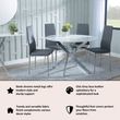 Clearance - Metro Dining Chairs in Grey Colour Leather and Chrome Metal Legs
