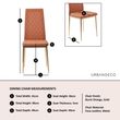 Clearance - Metro Dining Chairs in Burnt Orange Colour Leather and Gold Metal Legs