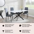 Clearance - Metro Dining Chairs in Grey Colour Leather and Black Metal Legs