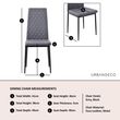 Clearance - Metro Dining Chairs in Grey Colour Leather and Black Metal Legs