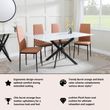 Clearance - Metro Dining Chairs in Burnt Orange Colour Leather and Black Metal Legs