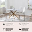 Clearance - Lido Dining Chair in Sand Colour Fabric with Gold Legs