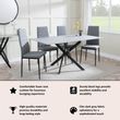 Clearance - Lido Dining Chair in Dark Grey Colour Fabric with Black Legs