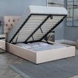 Sandra Oatmeal Fabric 5ft King Size Ottoman Storage Bed