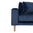 Lido Blue Fabric Lounge Sofa with Natural Legs - RHF