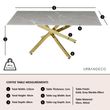 Clearance - Chopstick Grey Glass Coffee Table with Gold Metal Legs