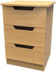 Bella Oak Effect 3 Drawer Bedside Cabinet