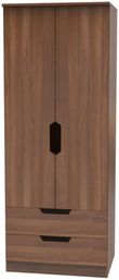 Bella Walnut Effect 2 Door 2 Drawer Double Wardrobe