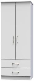 Eve Grey 2 Door 2 Drawer Double Tall Wardrobe