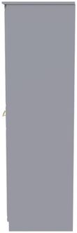 Faye Grey 2 Door Plain Tall Wardrobe