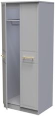 Faye Grey 2 Door Plain Tall Wardrobe