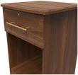 Faye Walnut Effect 1 Drawer Bedside Table with Lock