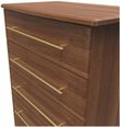 Faye Walnut Effect 5 Drawer Chest